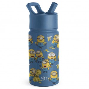 Simple Modern Water Bottle with Straw Lid Water Bottles Indigo | FQMWVY765