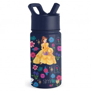 Simple Modern Water Bottle with Straw Lid Water Bottles Dark Purple | TKXQFC389