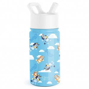 Simple Modern Water Bottle with Straw Lid Water Bottles Blue | YQUNIX069