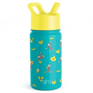 Simple Modern Water Bottle with Straw Lid Water Bottles Blue | FOITEH572