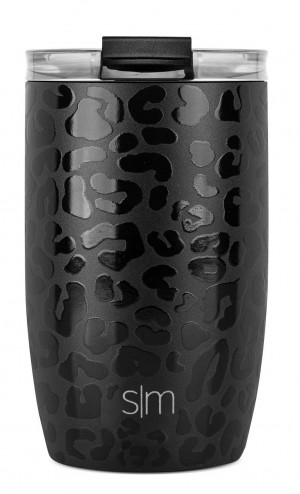 Simple Modern with Clear Flip Lid & Straw Water Bottles Black | MXUPLN234