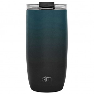 Simple Modern with Clear Flip Lid & Straw Water Bottles Obsidian Green | LKYOVM456