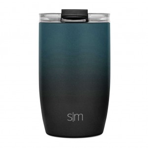 Simple Modern with Clear Flip Lid & Straw Water Bottles Obsidian Green | LJKHRO812
