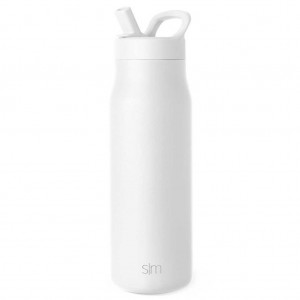 Simple Modern with Manual Straw Lid Water Bottles White | HIJUKT143