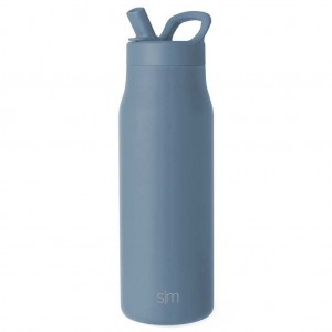 Simple Modern with Manual Straw Lid Water Bottles Blue | EJKFIA195