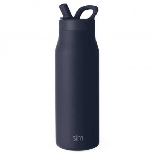 Simple Modern with Manual Straw Lid Water Bottles Black | KLDCGE617