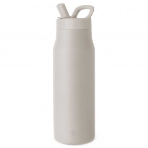 Simple Modern with Manual Straw Lid Water Bottles Beige | NEFUQZ046