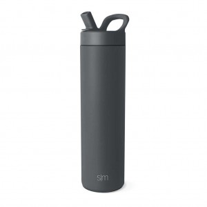 Simple Modern with Manual Straw Lid Water Bottles Deep Grey | FLUIAB618