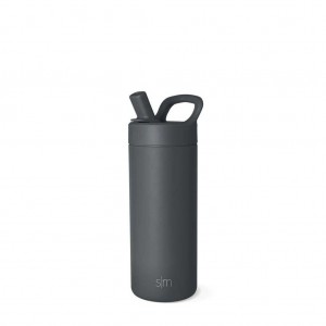 Simple Modern with Manual Straw Lid Water Bottles Deep Grey | VJDFQY831