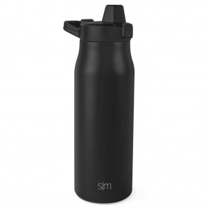 Simple Modern with Simple Flip Filter Straw Lid Water Bottles Black | RAGQLC736