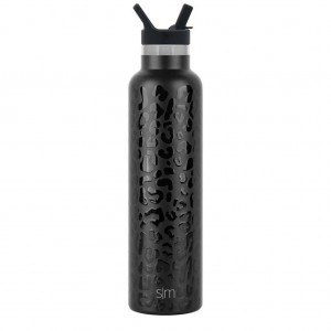 Simple Modern with Straw Lid Water Bottles Black | UBFAPJ349