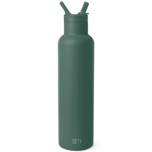 Simple Modern with Straw Lid Water Bottles Olive | EQXFNT814