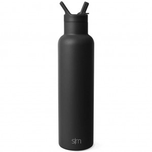 Simple Modern with Straw Lid Water Bottles Black | ITXAUV109
