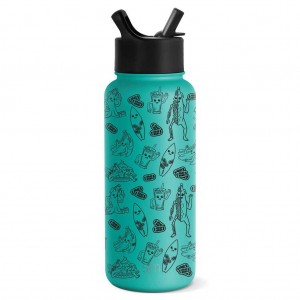Simple Modern with Straw Lid Water Bottles Light Turquoise | UREGYF432
