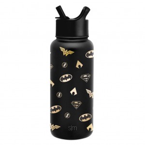 Simple Modern with Straw Lid Water Bottles Black | BROLUW319
