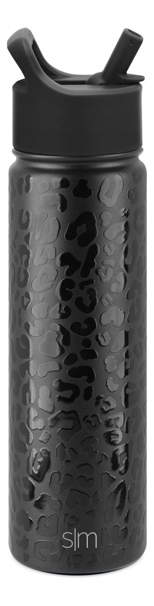 Simple Modern with Straw Lid Water Bottles Black | EJAMPR620