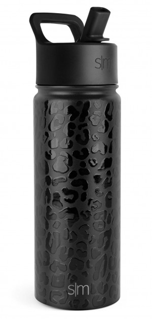 Simple Modern with Straw Lid Water Bottles Black | BRDCKM684