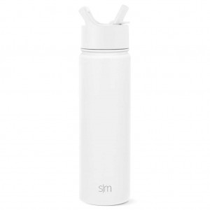 Simple Modern with Straw Lid Water Bottles White | HGFMIQ203