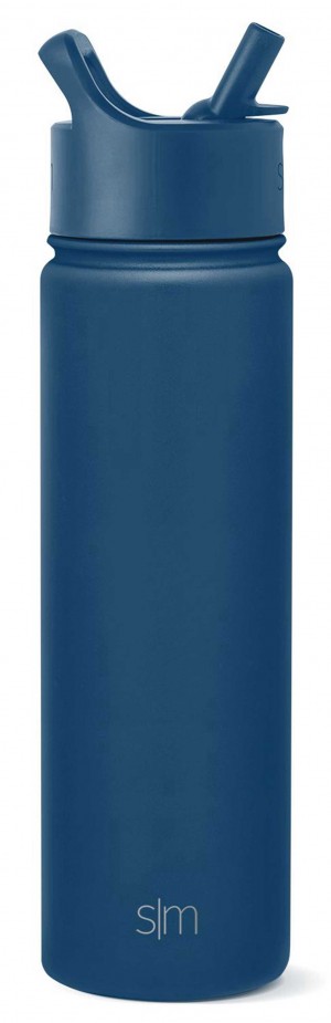 Simple Modern with Straw Lid Water Bottles Navy | WZBHOK312