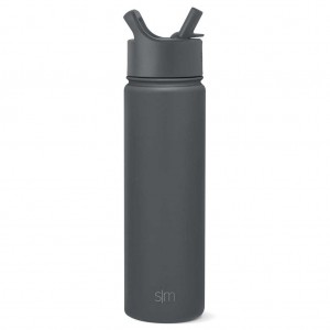 Simple Modern with Straw Lid Water Bottles Deep Grey | KBAYCP083