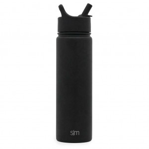 Simple Modern with Straw Lid Water Bottles Black | OHPDWK208