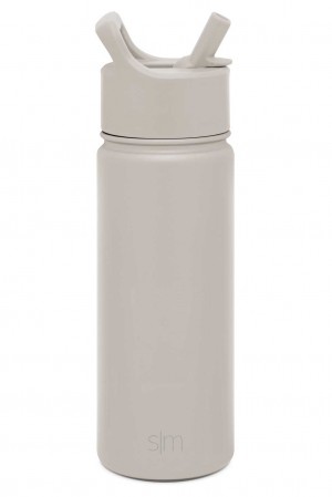 Simple Modern with Straw Lid Water Bottles Beige | PMGNTH894