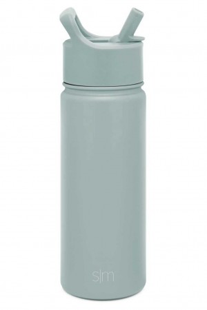 Simple Modern with Straw Lid Water Bottles Turquoise | LIWGSZ238