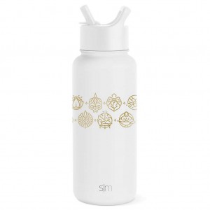 Simple Modern with Straw Lid Water Bottles White | SWJDXG061