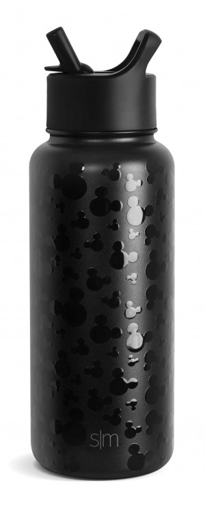 Simple Modern with Straw Lid Water Bottles Black | CFMDOV614