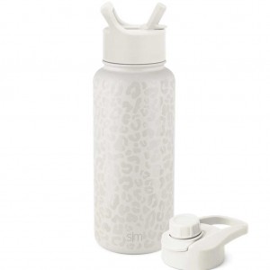 Simple Modern with Straw Lid and Chug Lid Water Bottles Beige | NIQFED574