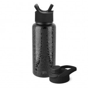 Simple Modern with Straw Lid and Chug Lid Water Bottles Black | LZYMSG701