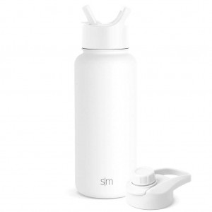 Simple Modern with Straw Lid and Chug Lid Water Bottles White | VXMKED759