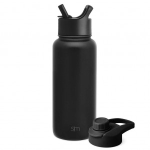 Simple Modern with Straw Lid and Chug Lid Water Bottles Black | XMZOTJ437