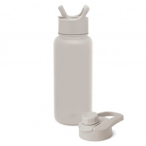 Simple Modern with Straw Lid and Chug Lid Water Bottles Beige | KETFDA947
